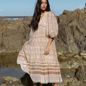 Daughters of India Jasmine Midi Dress In Shell M